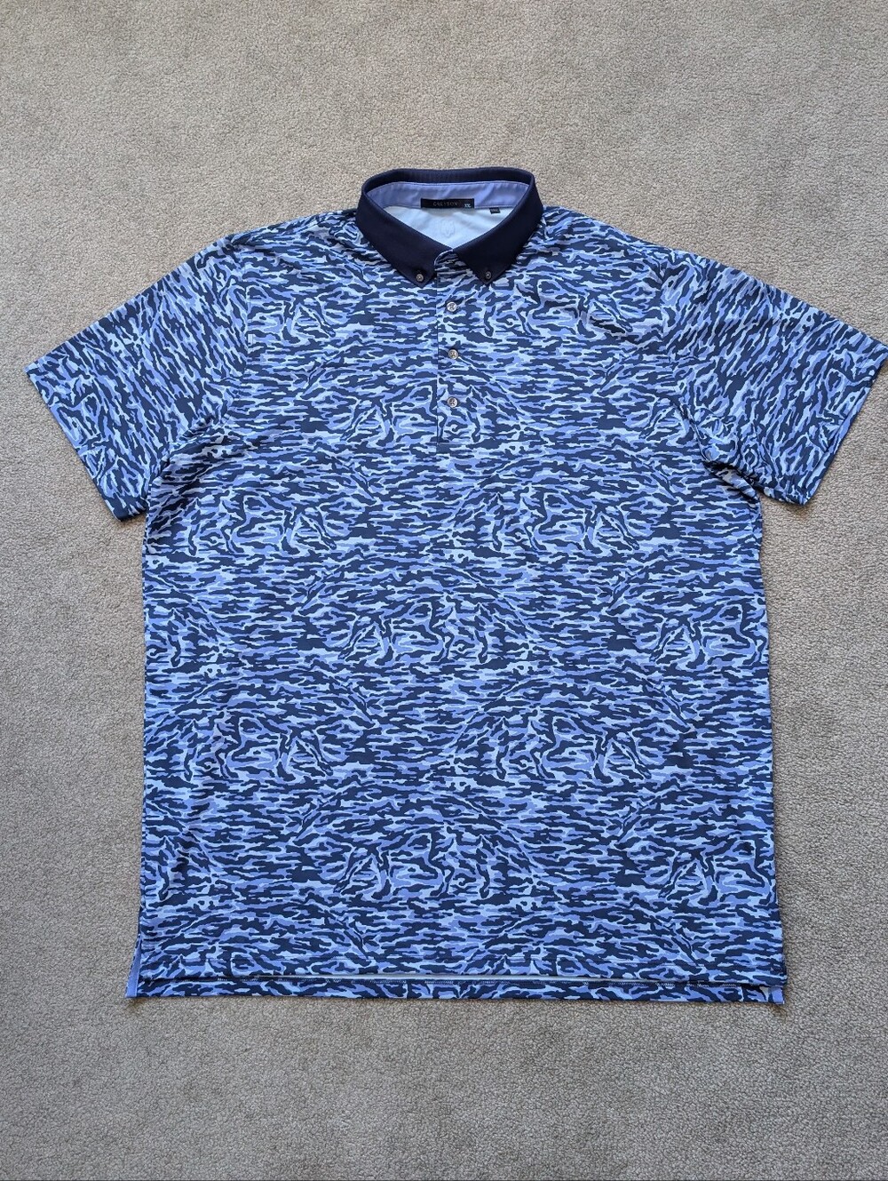 Greyson Men's Blue Camo Golf Polo Shirt Size XXL